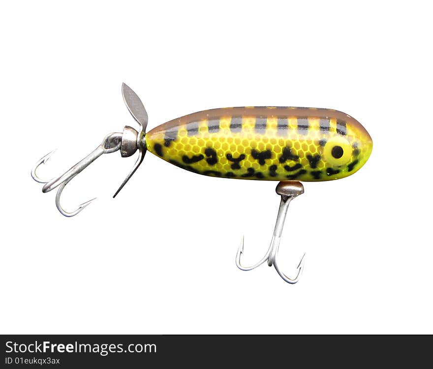 Yellow fishing louer isolated on white background