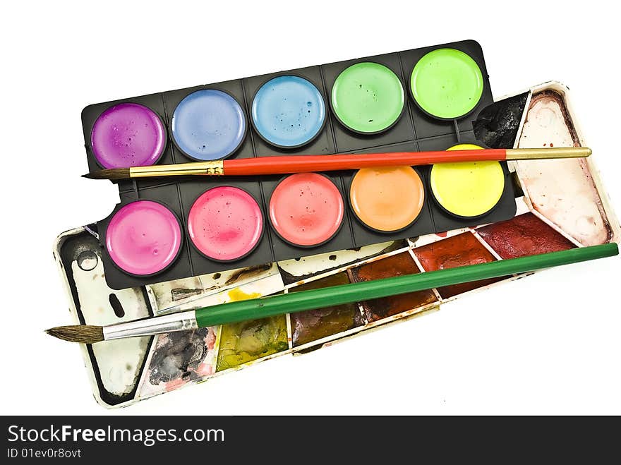 Watercolor Paints Set With Brushes