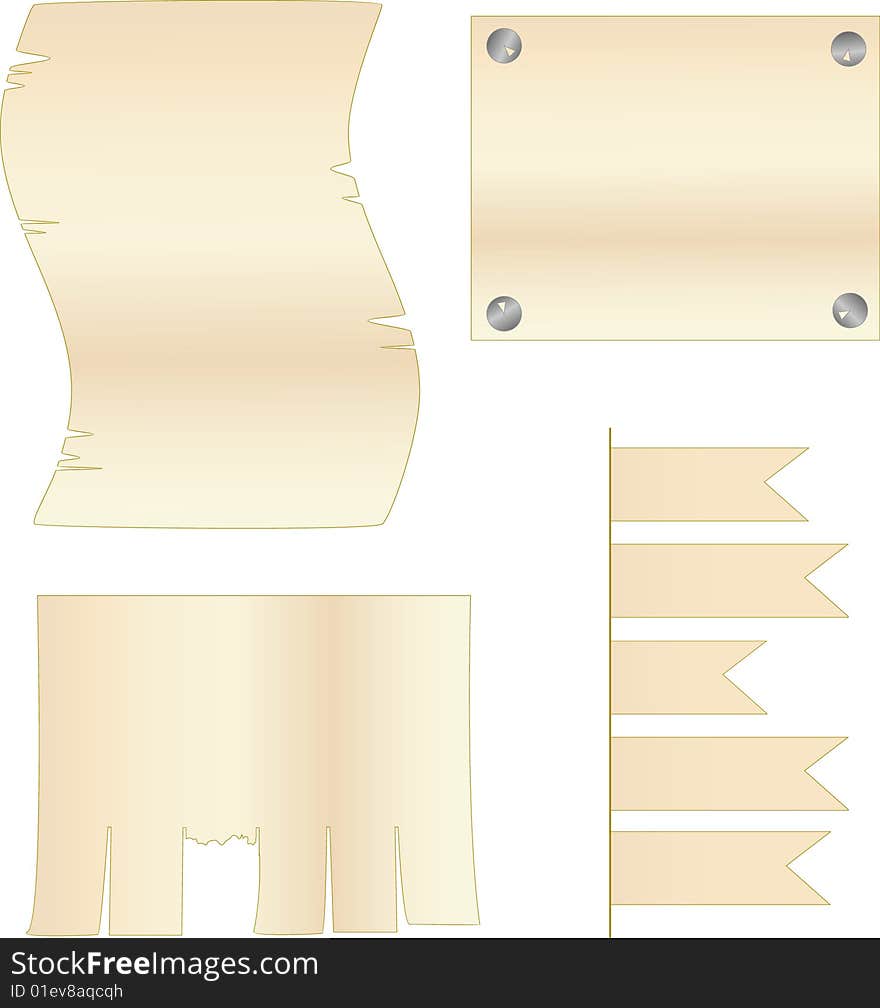 Vector blanks for inscriptions of light brown colour