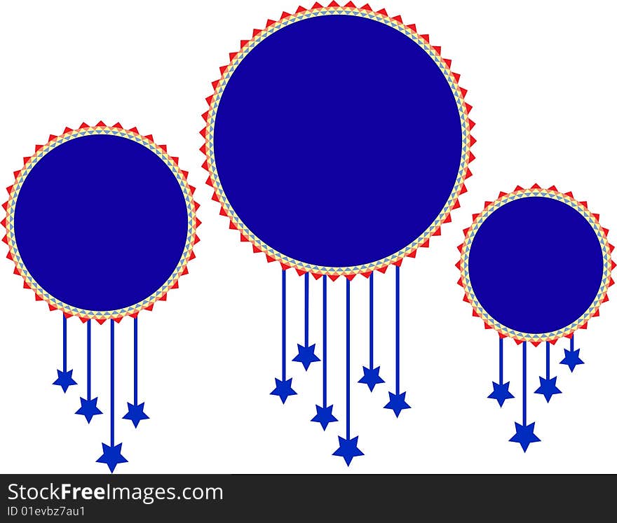 Star blue circle frame white background vector