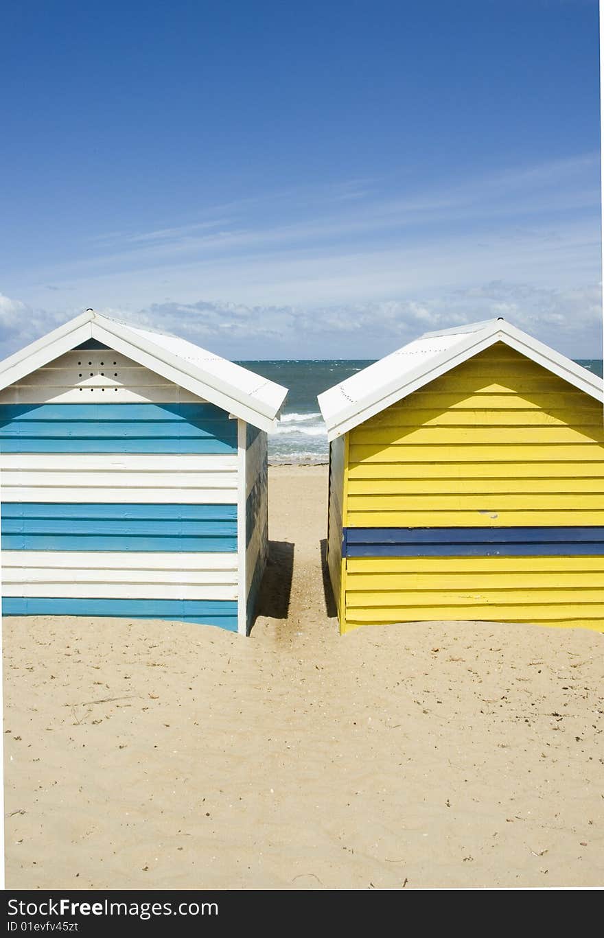 Bathing Boxes taken at Brighton Beach, Victoria, Australia.