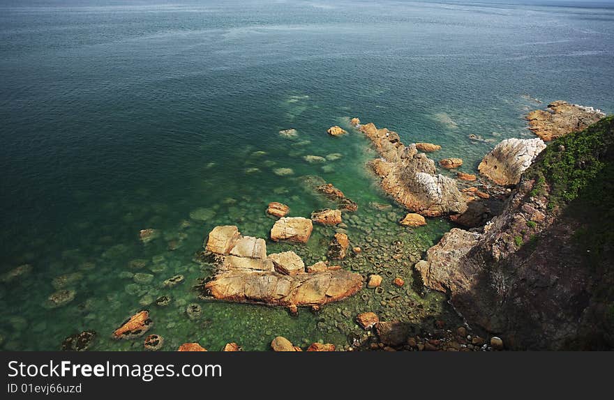 The top 10 beautiful coast in China, present a charming view under the sunshine. The top 10 beautiful coast in China, present a charming view under the sunshine