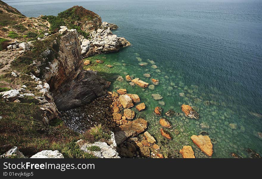 The beautiful coast under sunshine