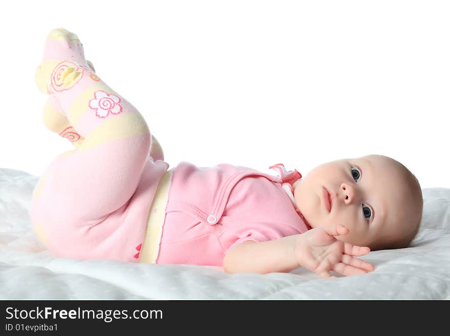 Beautiful baby. Shot in a studio. Isolated on white. Beautiful baby. Shot in a studio. Isolated on white.