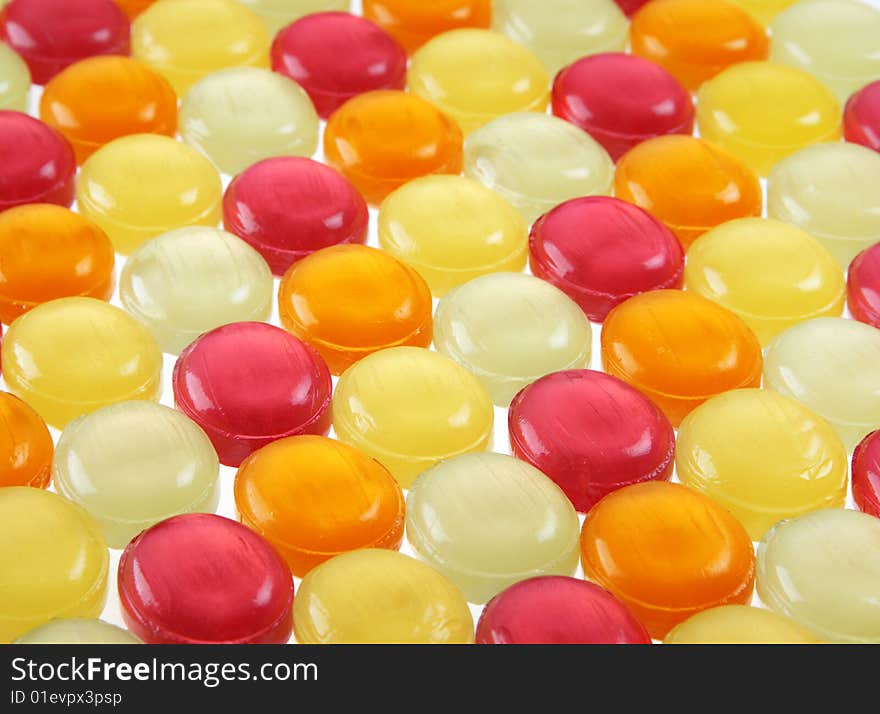 Color candy glass pill on white background. Color candy glass pill on white background