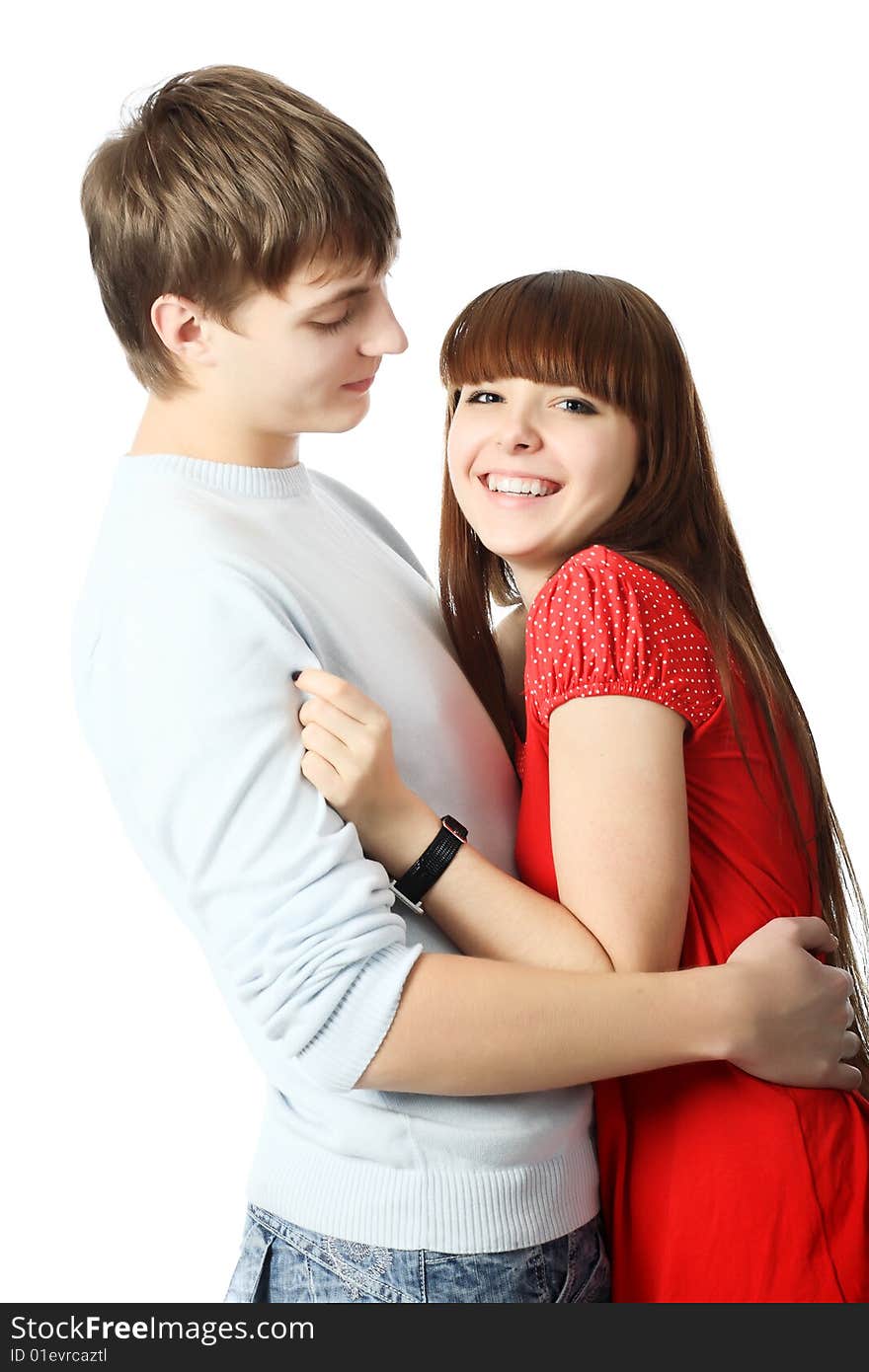 Portrait of young people in love. Shot in a studio. Portrait of young people in love. Shot in a studio.