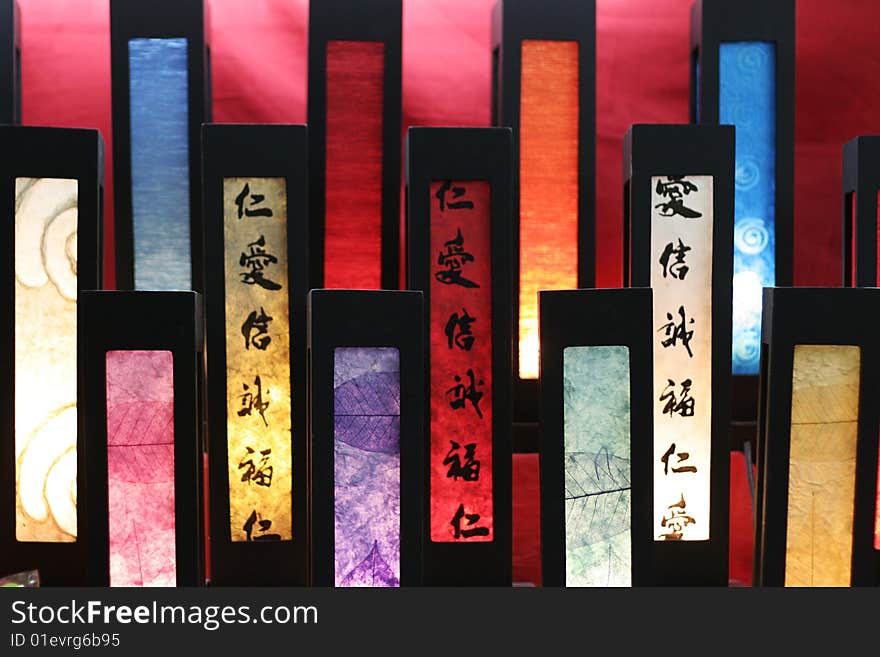 lot of color lanterns background. lot of color lanterns background