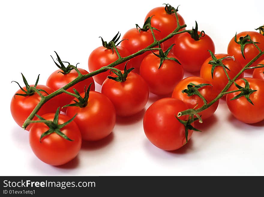 Fresh red tomato on white isolated