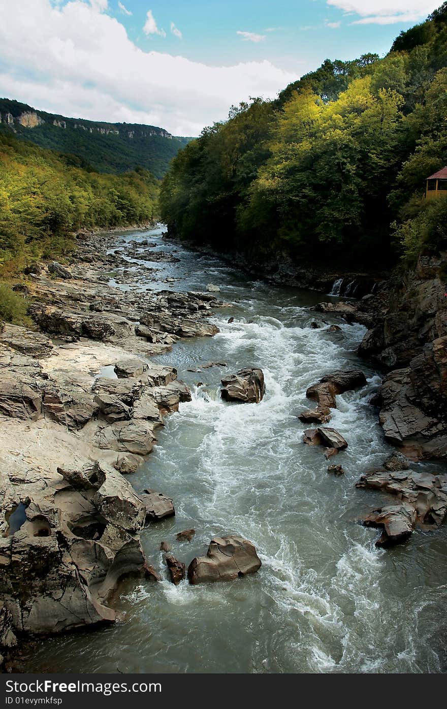 river in mountains