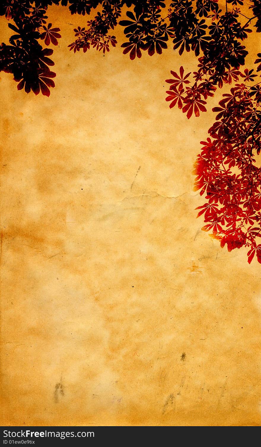 Grunge background with chestnut tree leaves