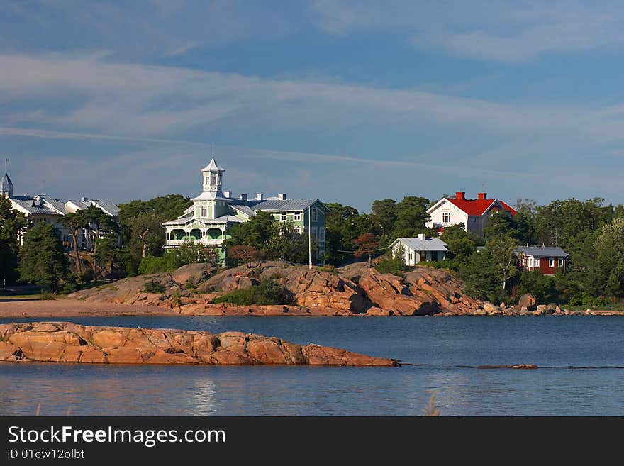 Holiday houses on coast of Hanko