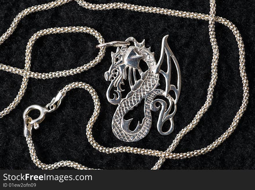 Dragon - a silver necklace.