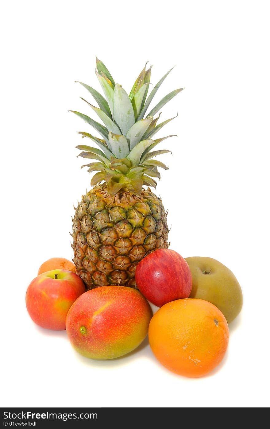 Group of fruits isolated in white