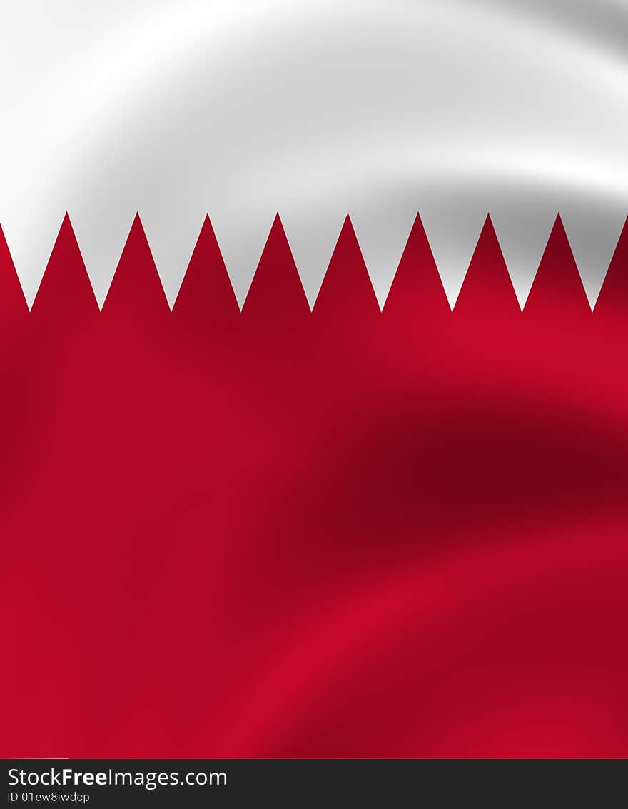 Qatar State of Flag Closeup