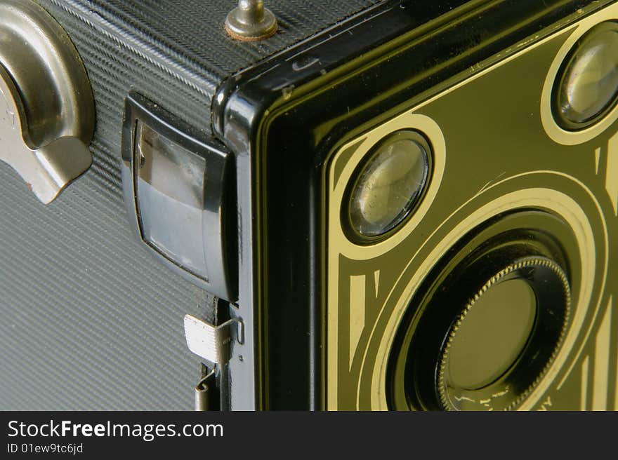 Detail of an ancient Box Camera. Detail of an ancient Box Camera