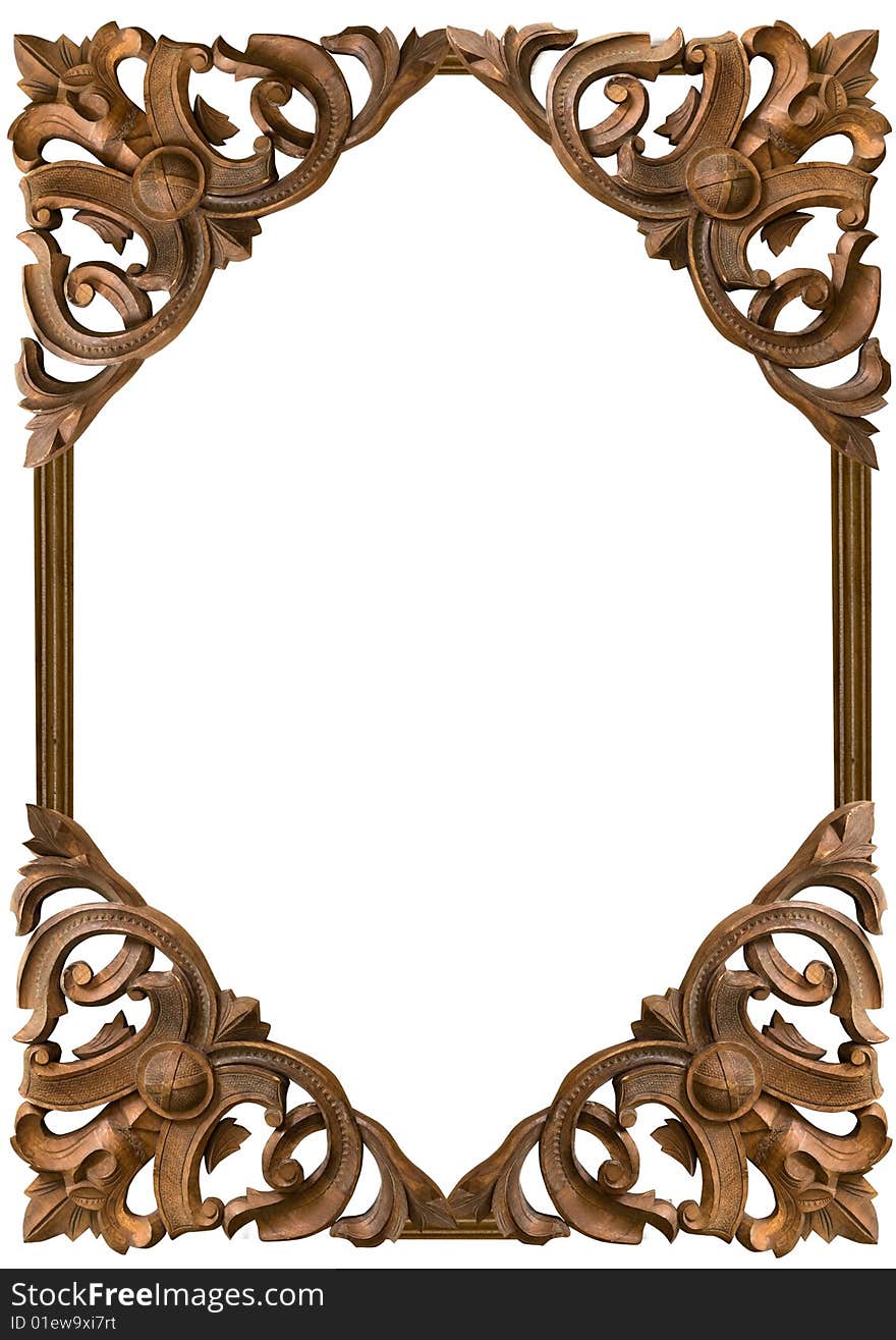 Old  gold frame  modern decorativ retro carved. Old  gold frame  modern decorativ retro carved