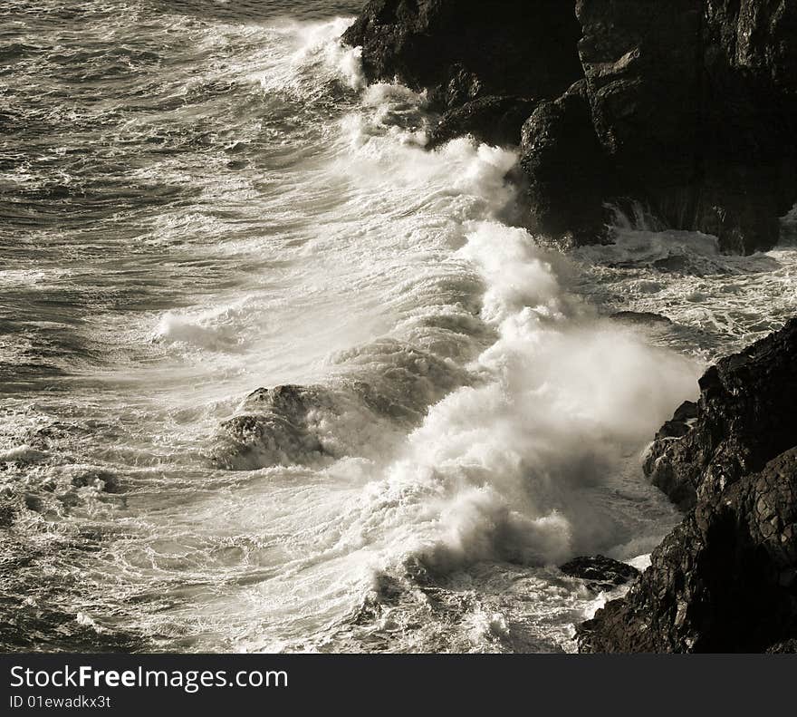 Seashore between Kynance Cove and Lizard Point, Cornwall, England