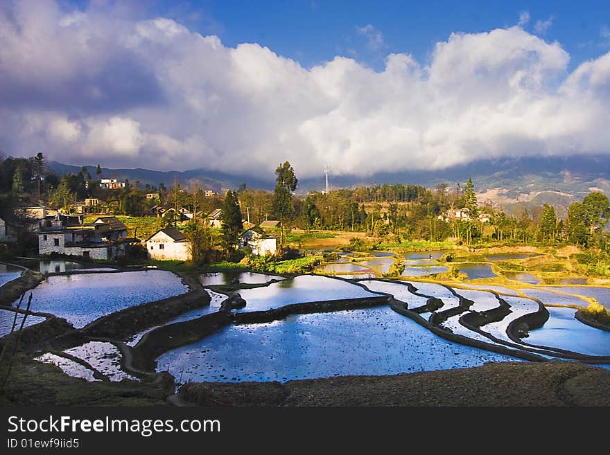 The beautiful rural scenery in Chinese Yunnan