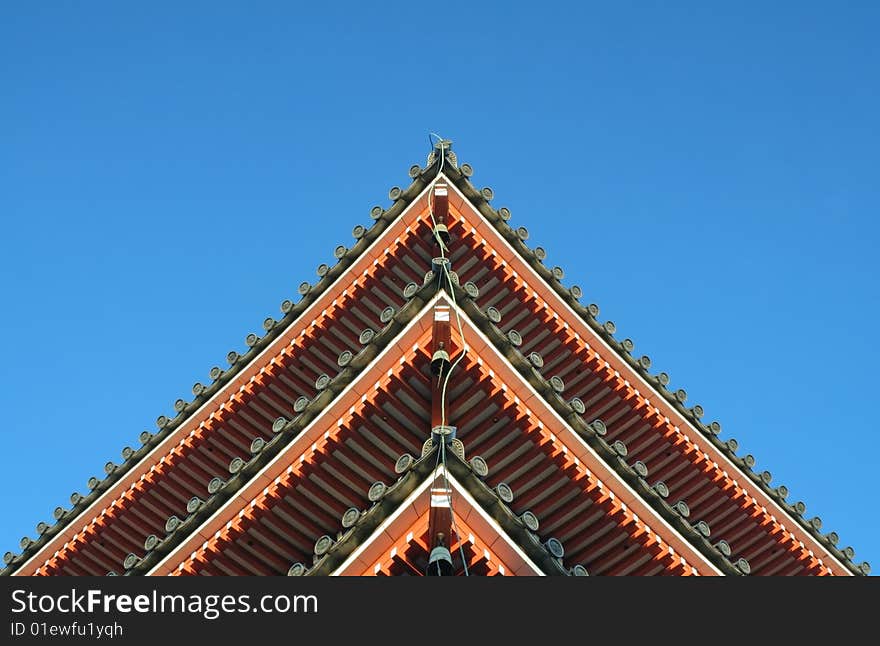 Three tiers of the red pagoda of Chikurinji temple.
Kochi, Japan