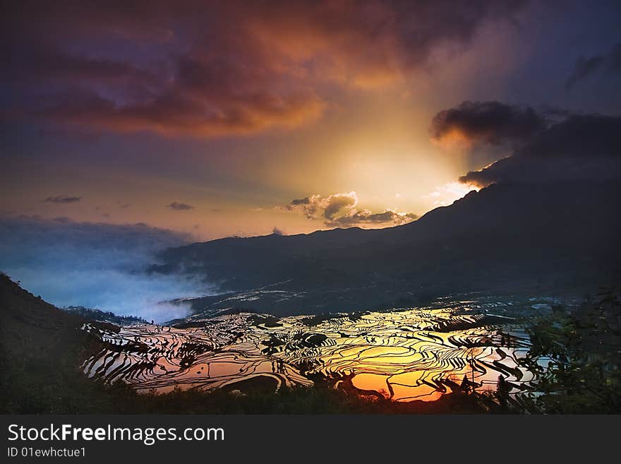 The beautiful  rural scenery in Chinese Yunnan