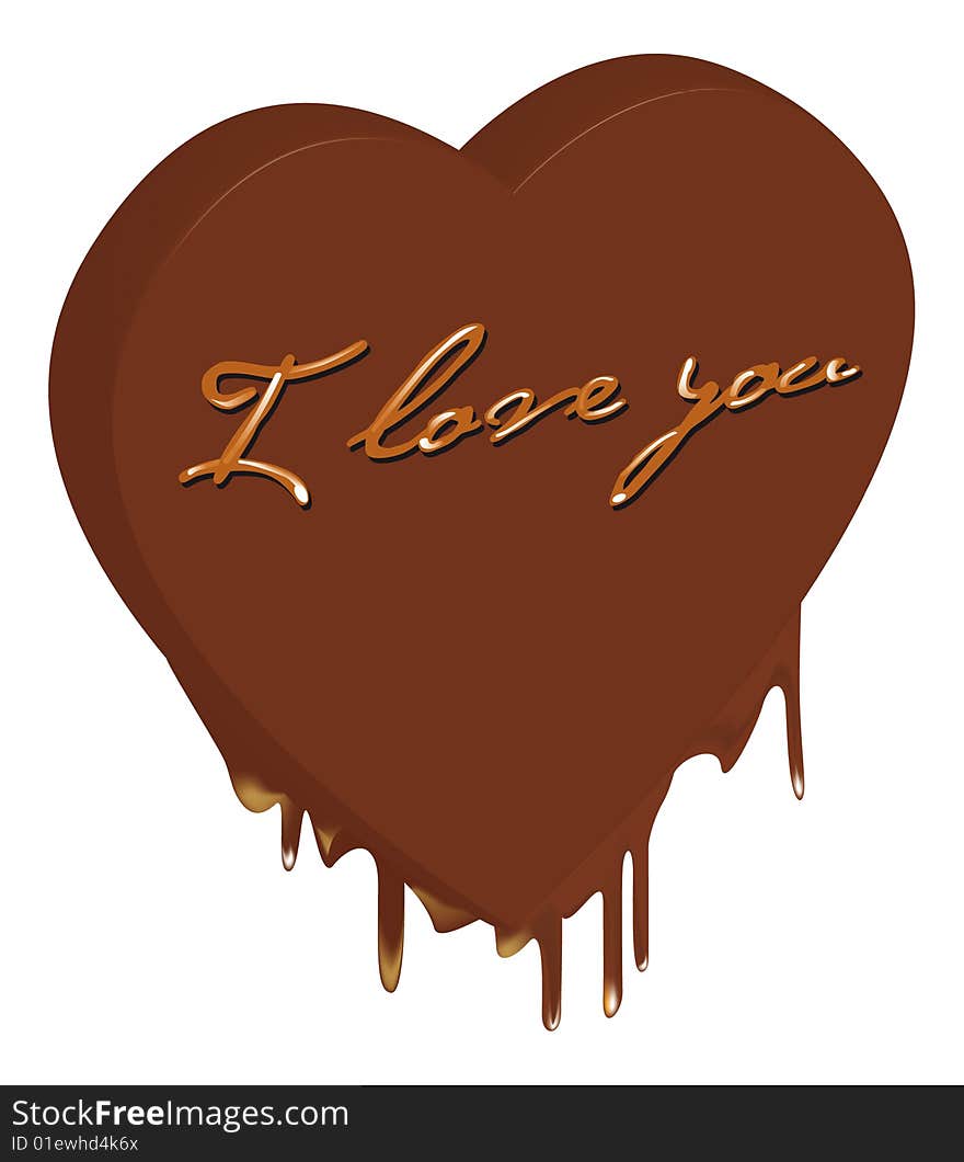 Chocolate heart writing