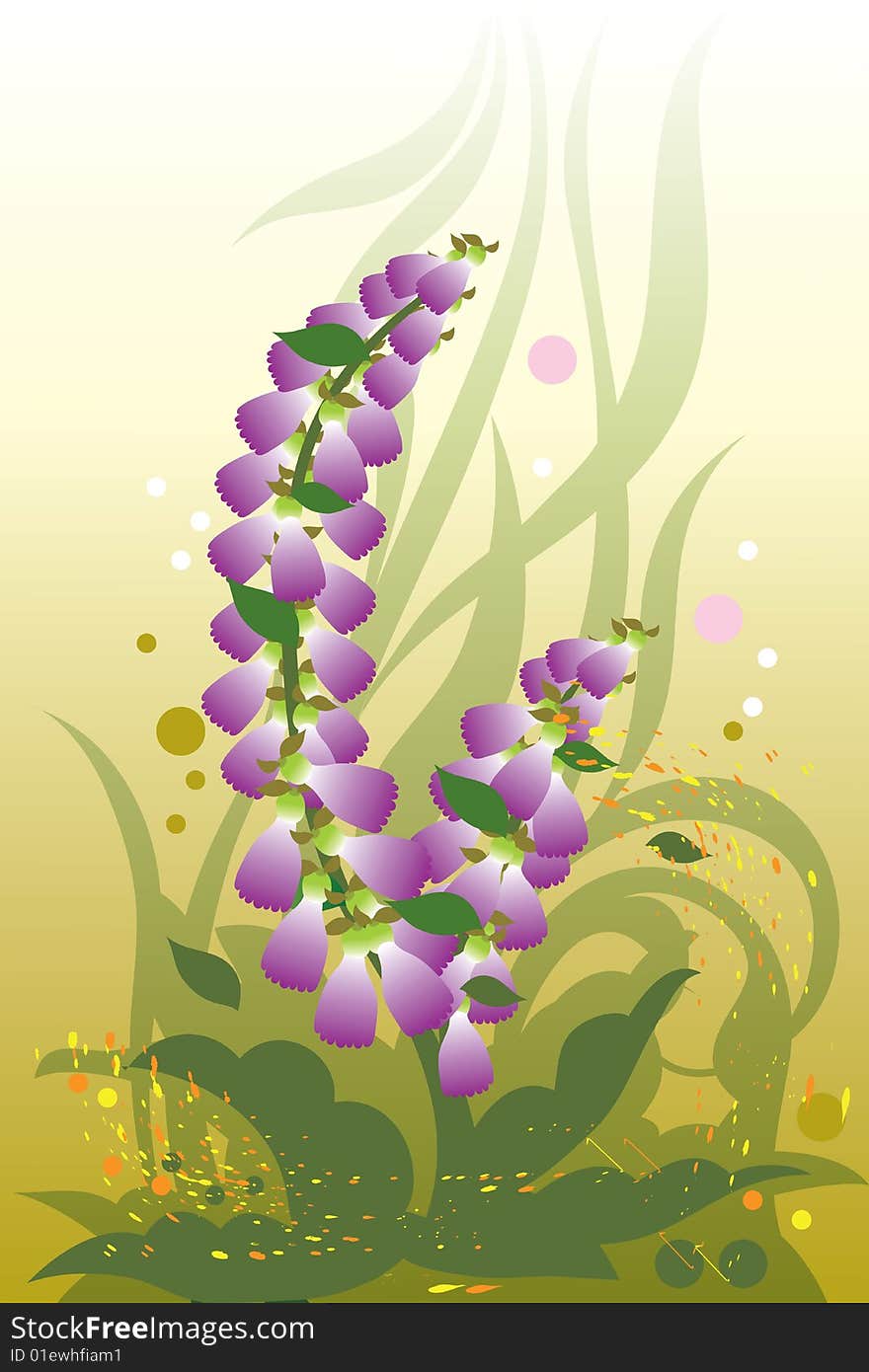 This illustration depicts beautiful flowers and plants. This illustration depicts beautiful flowers and plants