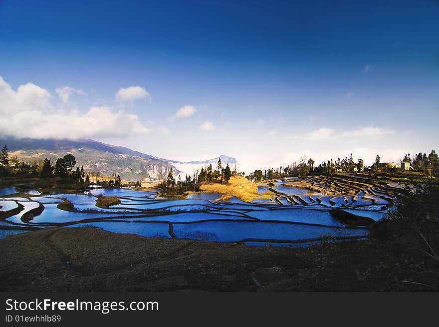 The beautiful rural scenery in Chinese Yunnan