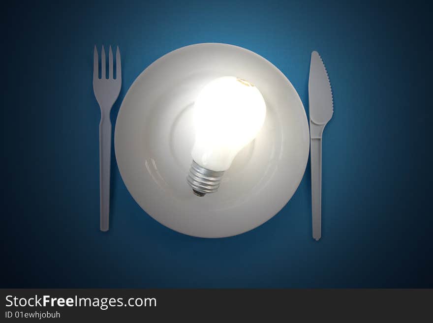 The image of a shone electric bulb. The image of a shone electric bulb.