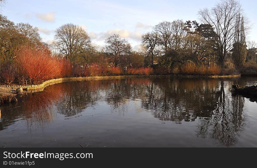 The lake with colour and good sky. The lake with colour and good sky