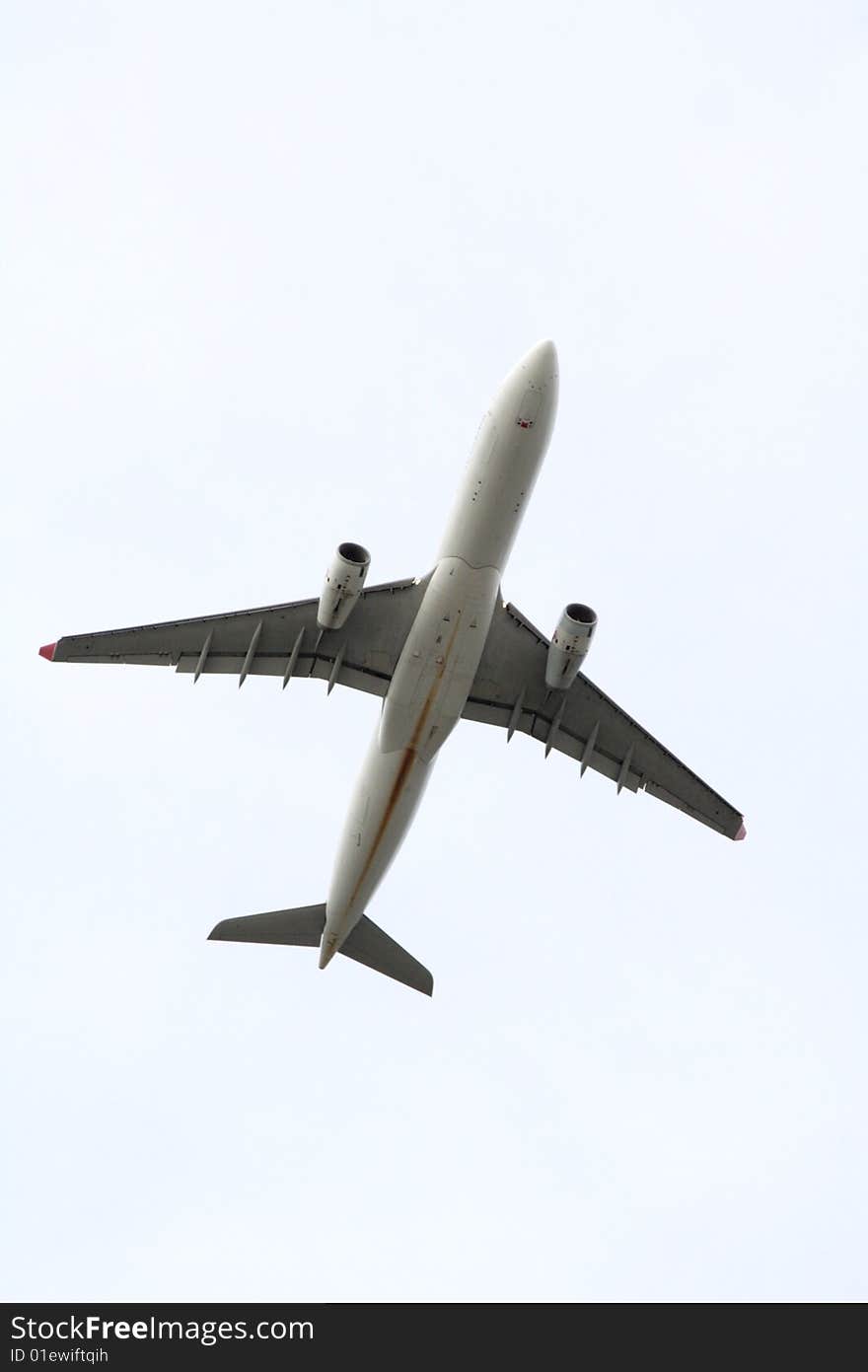 Bottom of Aircraft in flight. Bottom of Aircraft in flight