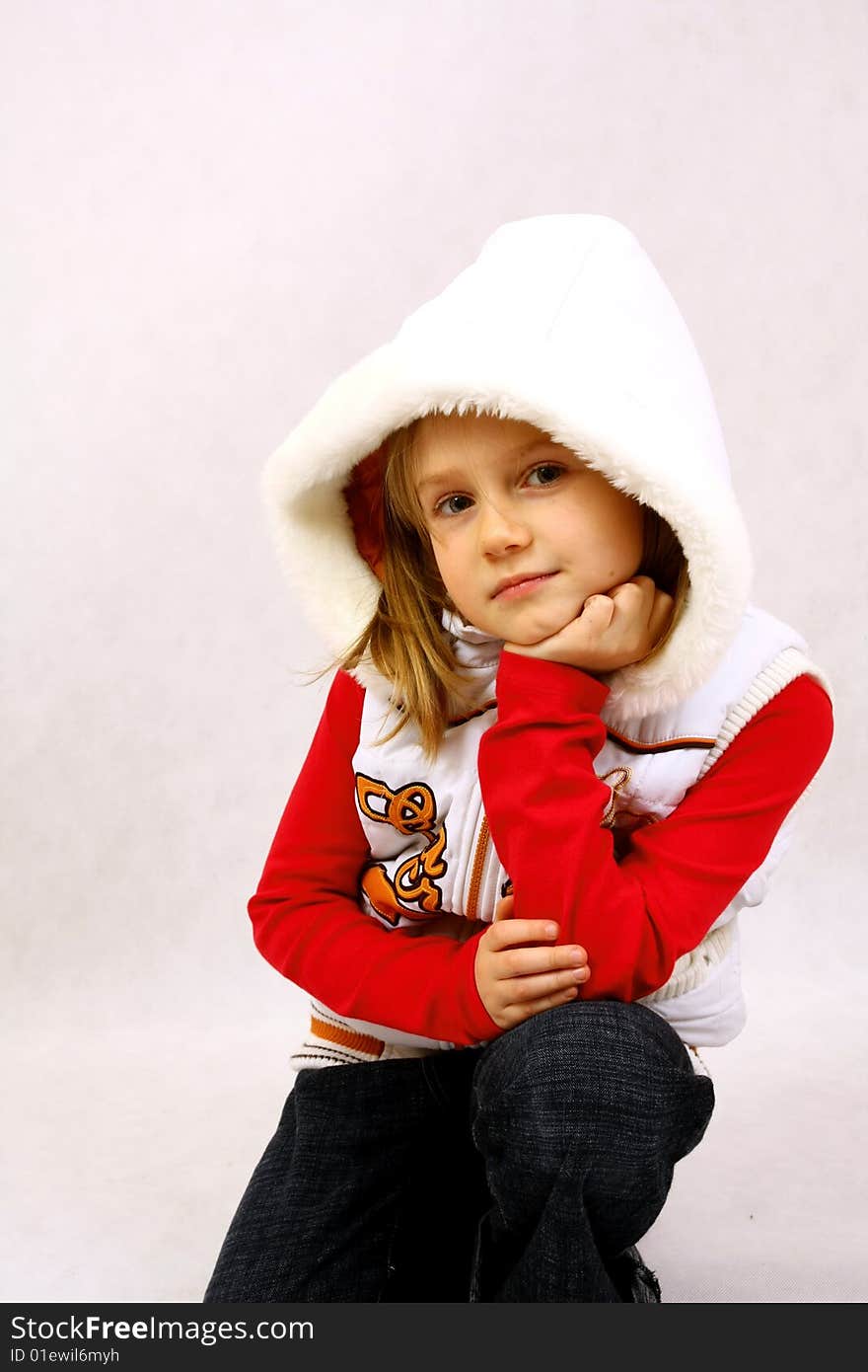 Young child isolated. Portrait of a girl. Young child isolated. Portrait of a girl.