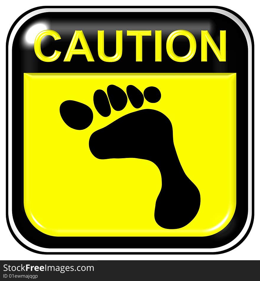 Caution - footstep