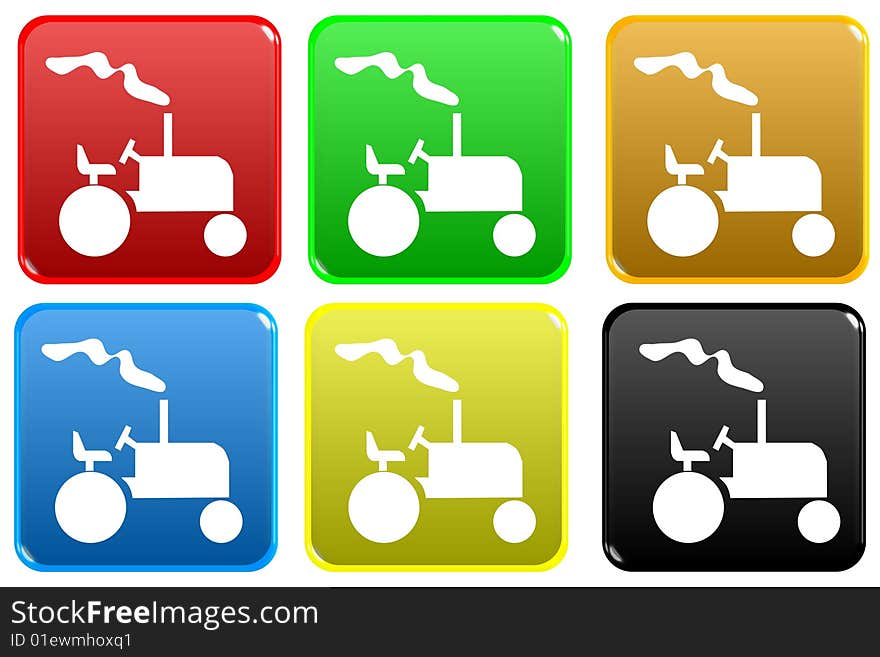 Web button - tractor - a computer generated image