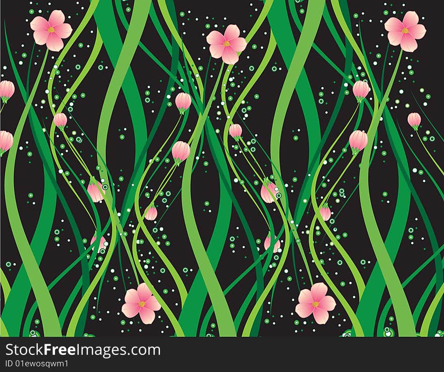 The vector illustration contains the image of floral background