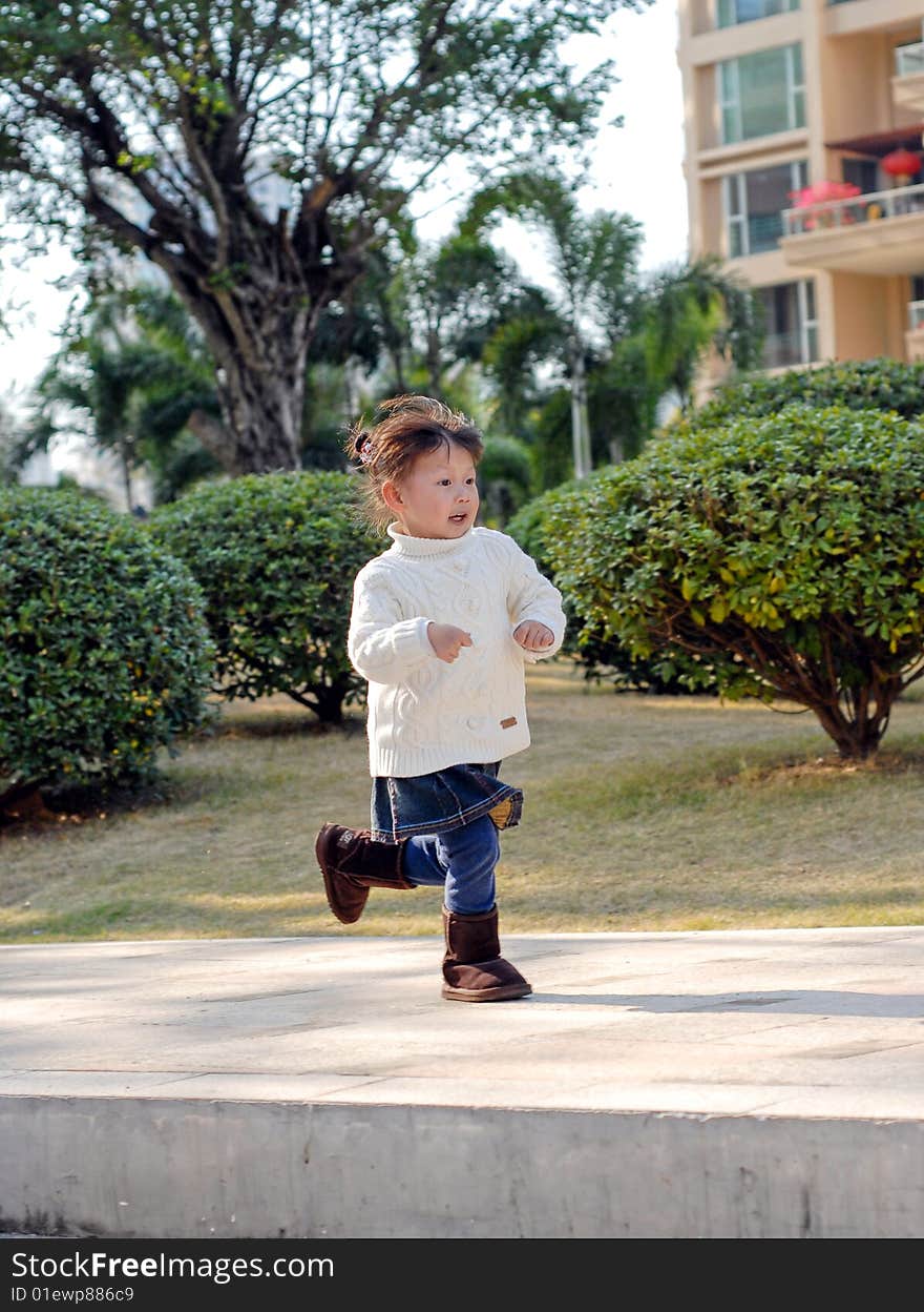 Chinese child running