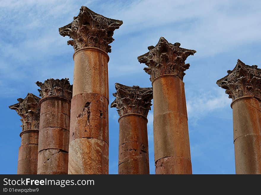 The Roman Temple of Artemis in Jerahs, Jordan. Some Columns