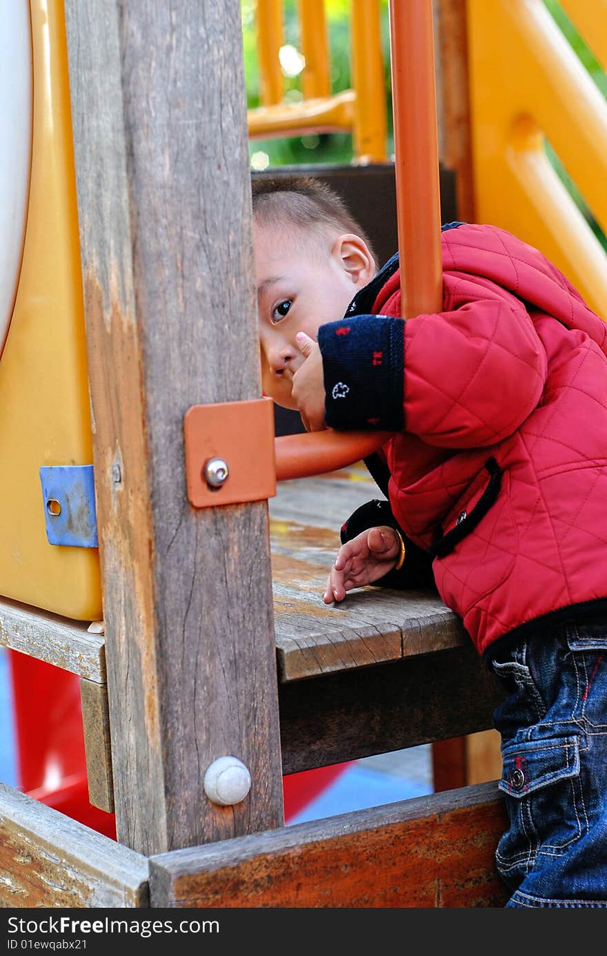 Asian Boy Playing