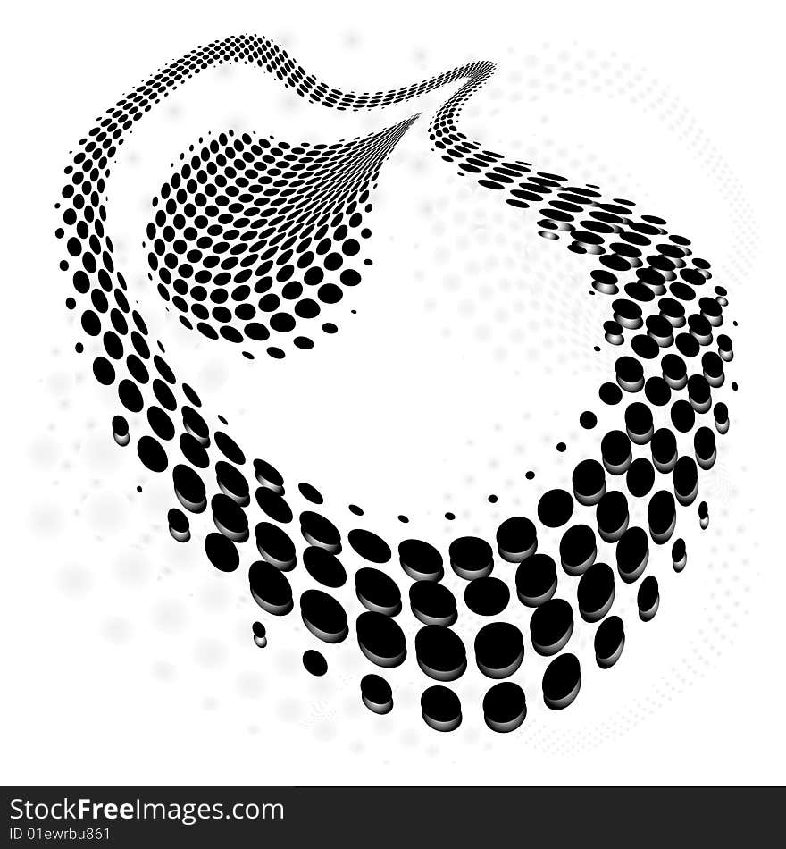 Black dots in vector background