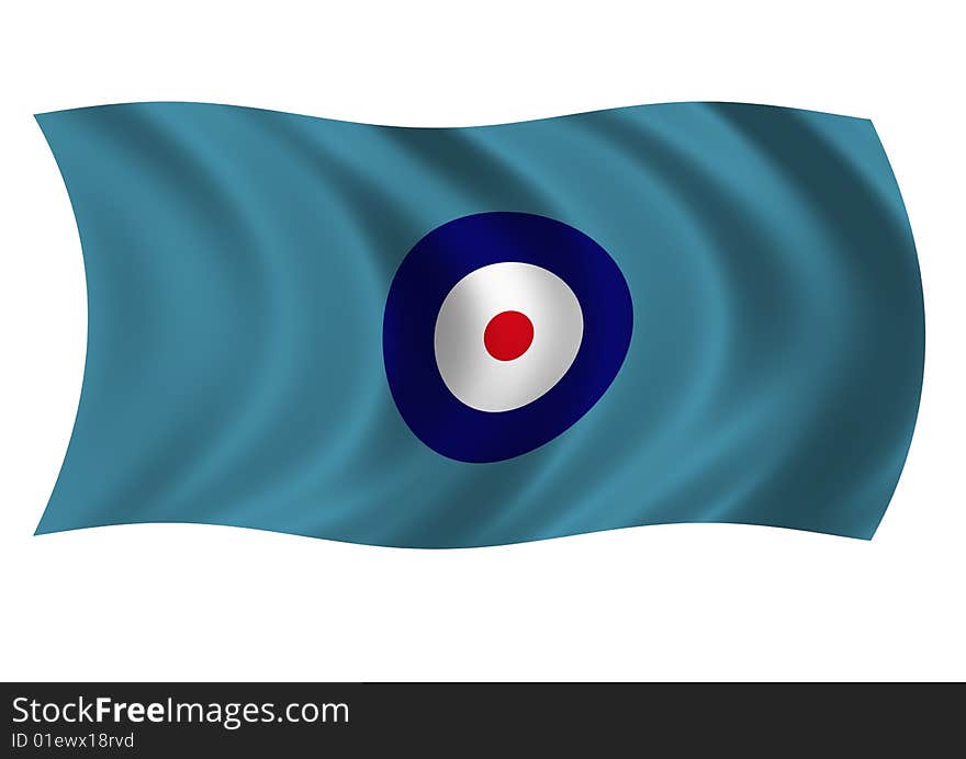 Royal Air Force Station Commanders Ensign fluttering gently in the breeze. UK Military.