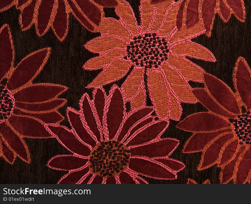 Floral Cotton Tapestry Fabric Background Pattern