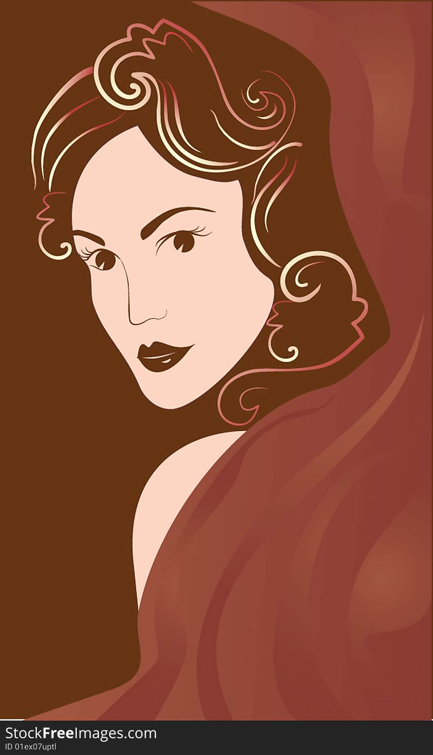 Portrait of beautiful woman. Vector illustration