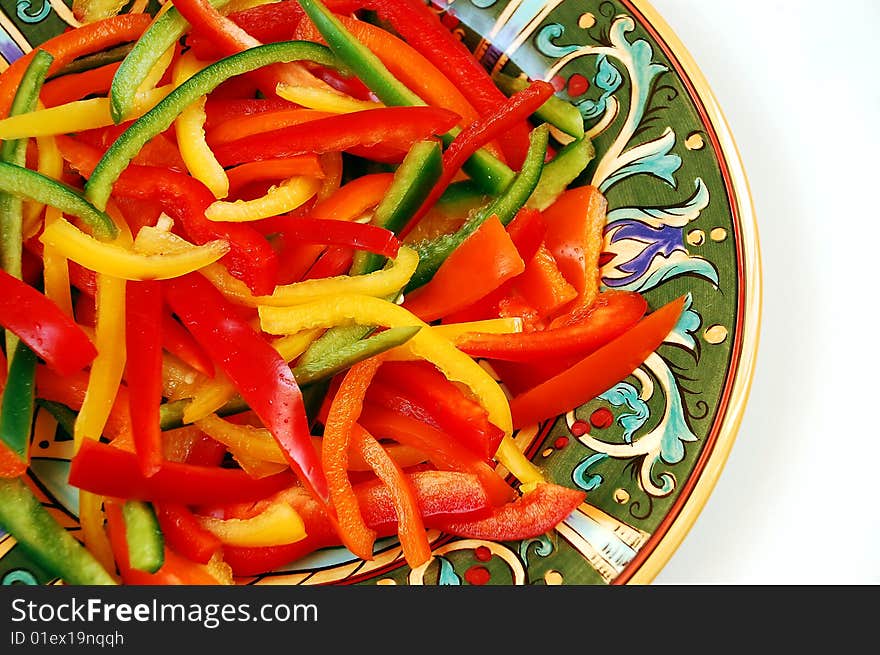 Sliced pepper salad