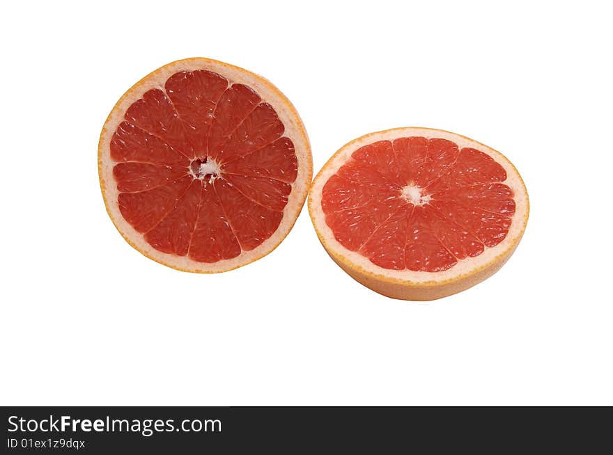 Grapefruit on a white background.