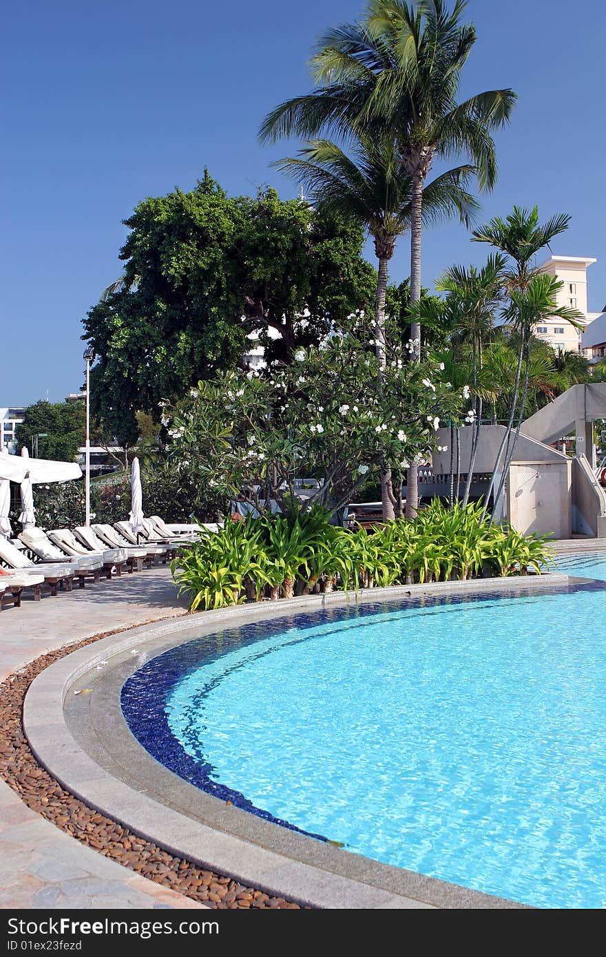 Tropical hotel on the beach.