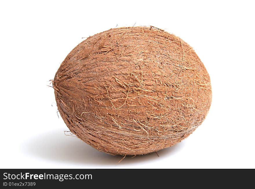 Coconut on isolated a white background. Coconut on isolated a white background.