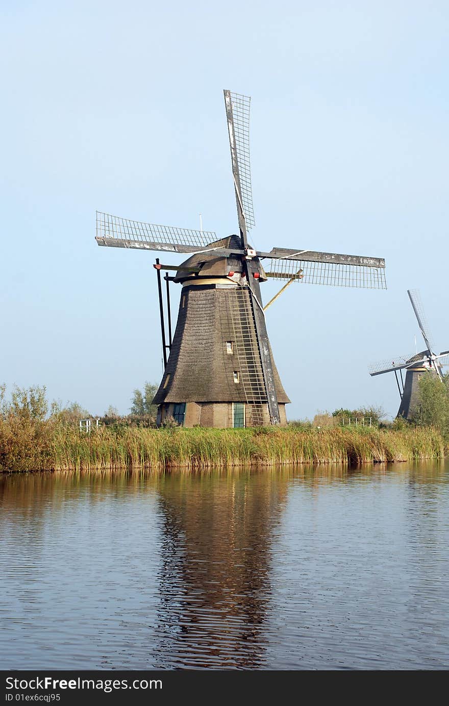 Windmills in Kinderdijk near Rotterdam (Holland)