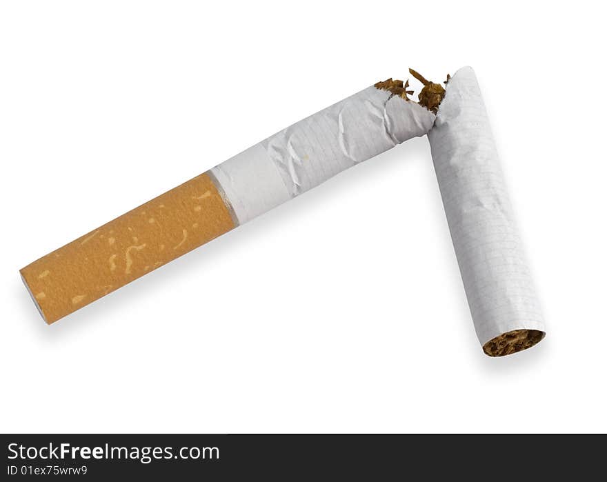 Cigarette on a white background