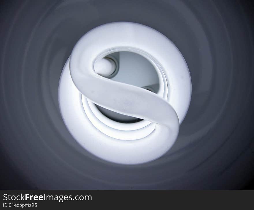 Close up of fluorescent energy saving bulb. Close up of fluorescent energy saving bulb.