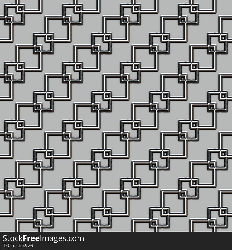 Diagonal metall cube chain texture on grey background. Diagonal metall cube chain texture on grey background