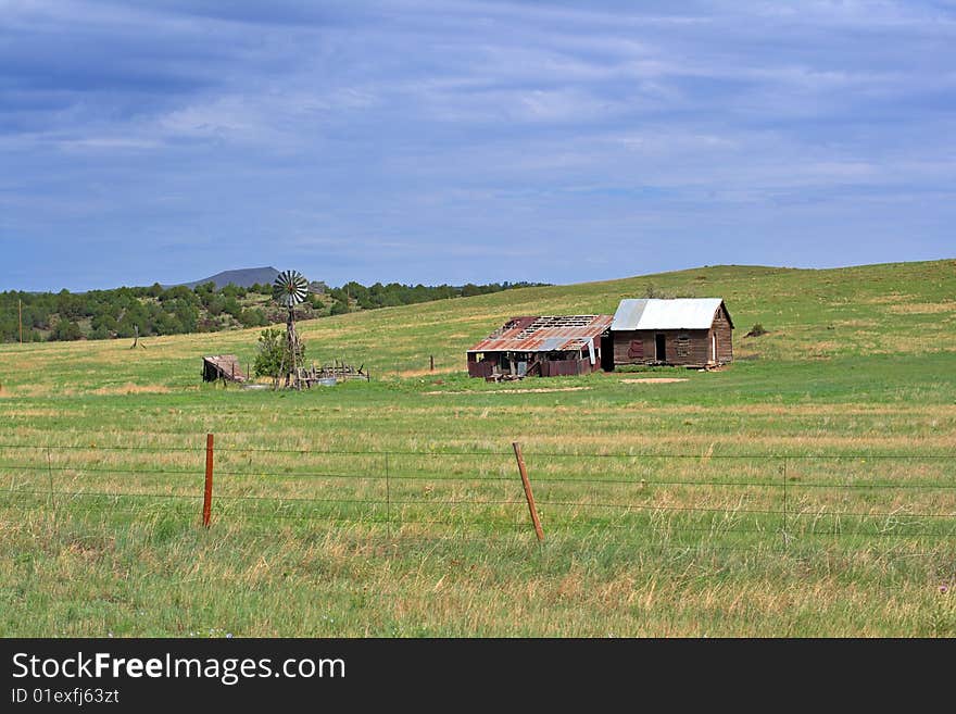 Rustic, abandoned homestead in the High Plains of New Mexico